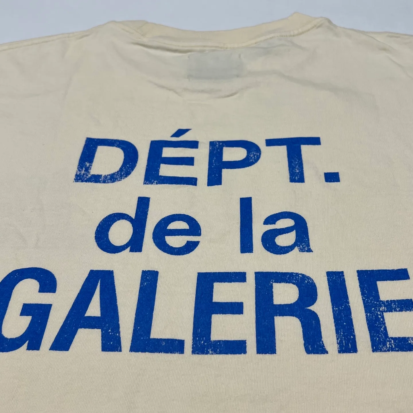 GALLERY DEPT. FRENCH TEE/CREAM/BLUE Cream French Blue LOGO Short Sleeve Cream S-XL Ready-to-wear Asso special piece dyeing Heavy washing water printing and distressing treatment Proper tube-woven fabric without side seams Unusual open-width version Original development Complete accessories/matching Details in place